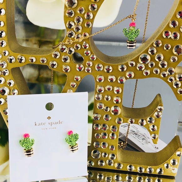 Kate Spade Scenic Route Cactus Earrings Necklace - Picture 6 of 8